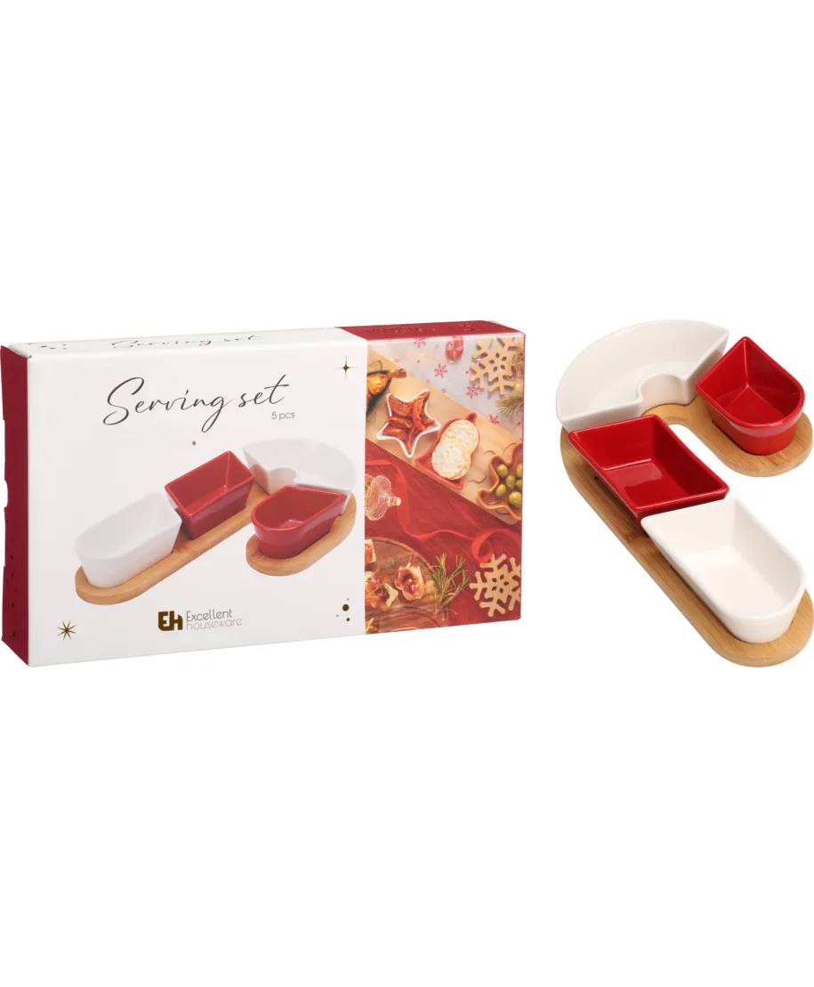 Komplet 5 miseczek w kształcie laski cukowej