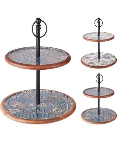Patera na ciasto dwupoziomowa 43CM 2ASS