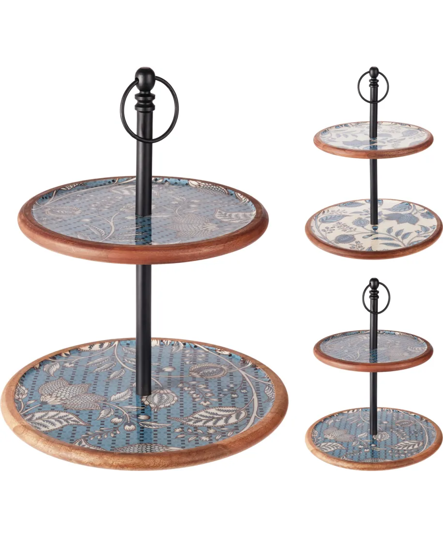 Patera na ciasto dwupoziomowa 43CM 2ASS