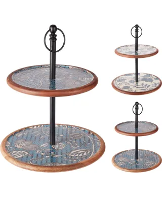 Patera na ciasto dwupoziomowa 43CM 2ASS