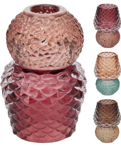 Świecznik szklany 108mm 3ass