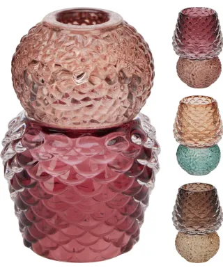 Świecznik szklany 108mm 3ass