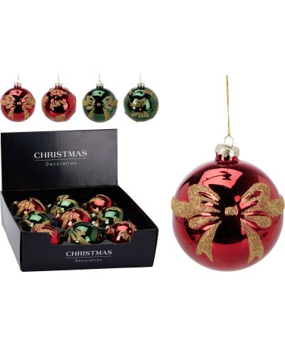 Bombka z kokardką 100MM KOKARDKA 4ASS