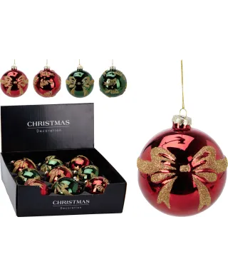 Bombka z kokardką 100MM KOKARDKA 4ASS