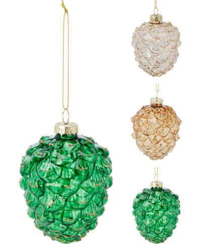 Bombka szyszka  7X9CM 3ASS