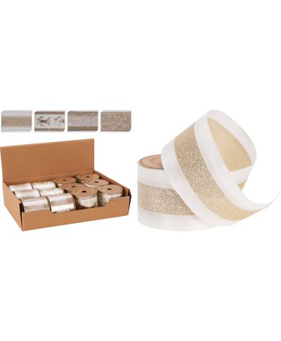 WSTĄŻKA 270X6CM SZAMPAN 4ASS