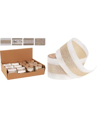 WSTĄŻKA 270X6CM SZAMPAN 4ASS