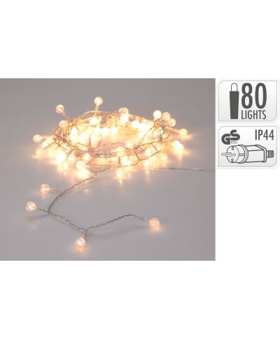 Łańcuch świetlny LED 80LED WW