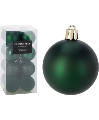 Komplet 16 bombek XMASBALL 5CM  ZIELONY