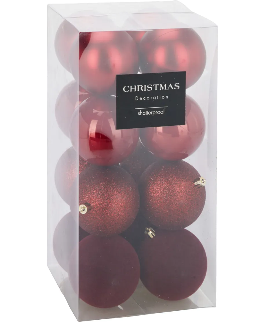 Komplet 16 bombek XMASBALL 8CM ZESTAW 16