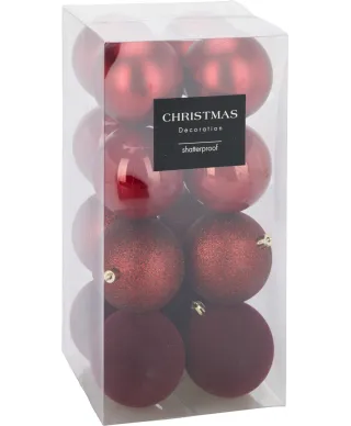 Komplet 16 bombek XMASBALL 8CM ZESTAW 16
