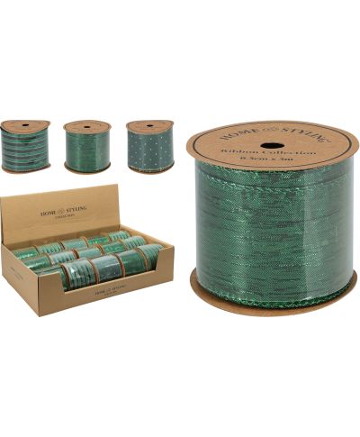 WSTĄŻKA 6,3 CM X 3 M ZIELONA 3 SZT.