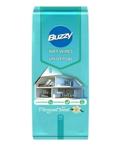 BUZZY Chusteczki nawiliżone uniwersalne50sztuk lemon