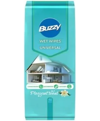 BUZZY Chusteczki nawiliżone uniwersalne50sztuk lemon