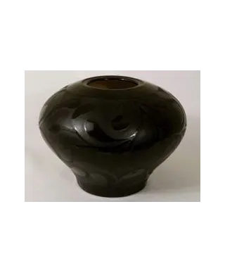 Wazon ceramiczny - Czarny - 20x18cm