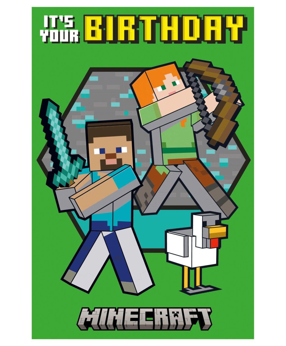 Minecraft - kartka urodzinowa 3D