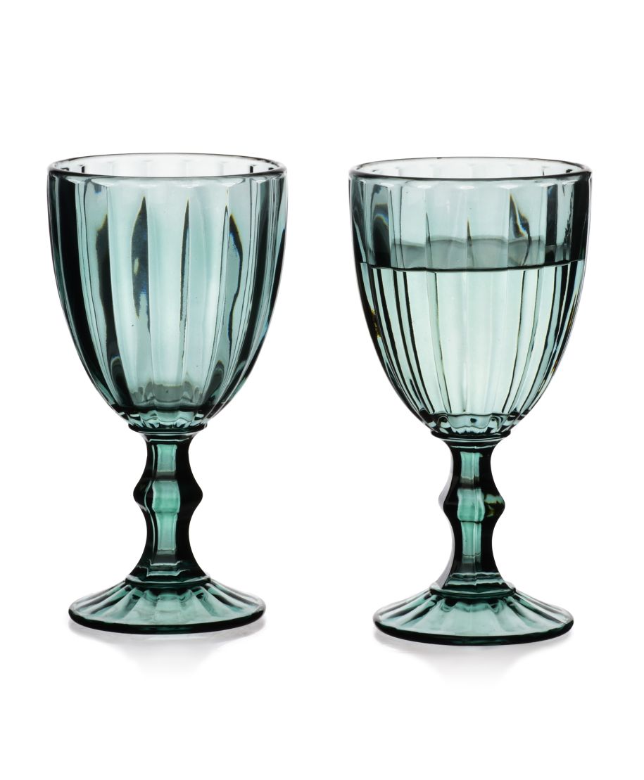 ELISE STRIPES Komplet 4 kieliszków 320m9x9xh17cm zielony