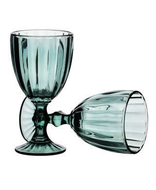 ELISE STRIPES Komplet 4 kieliszków 320m9x9xh17cm zielony