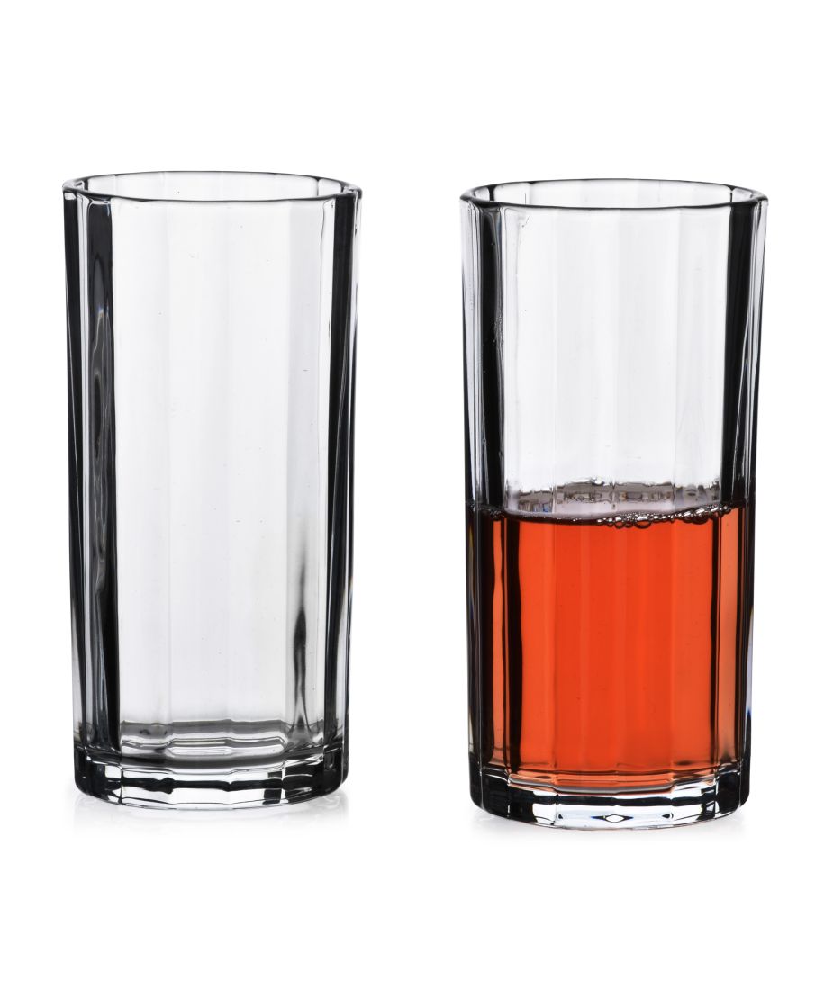 ELISE STRIPES Komplet 4 szklanek 360mlprzezroczyste 7x7xh15cm