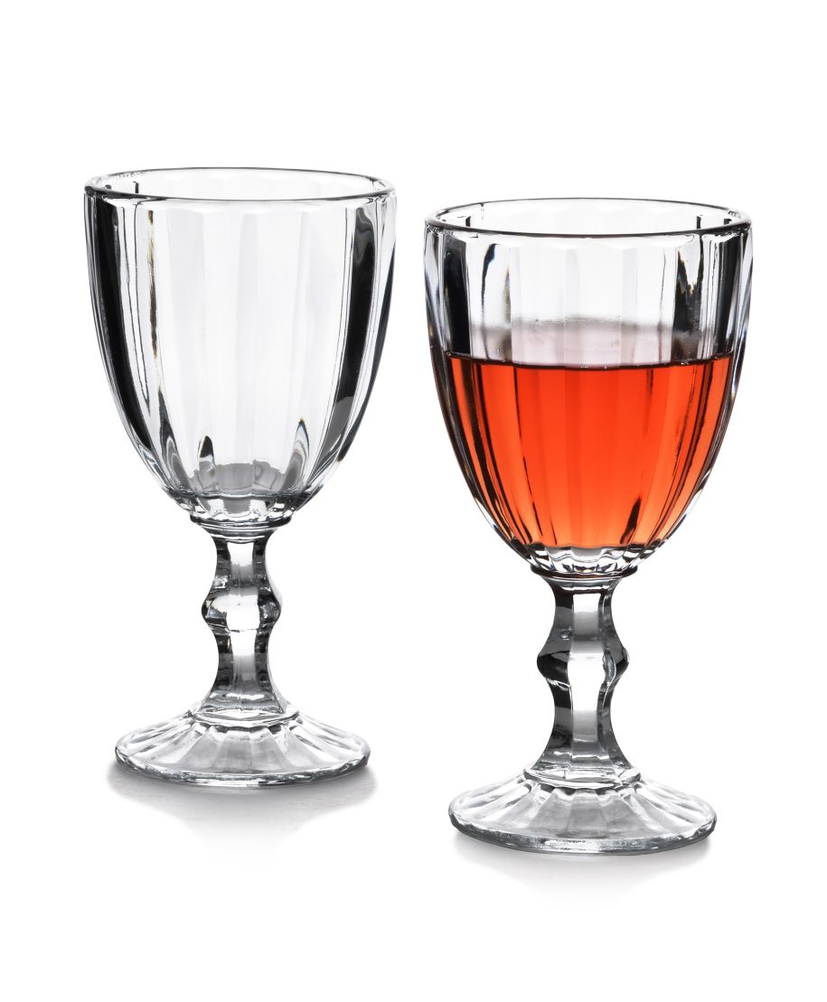 ELISE STRIPES Komplet 4 kieliszków 300mlprzezroczyste 9x9xh17cm