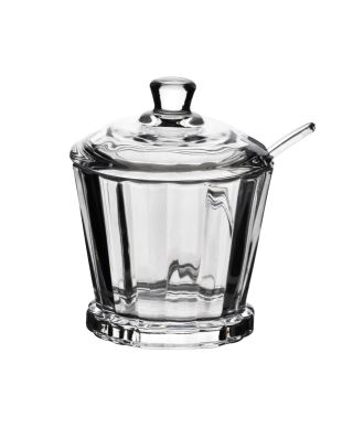 ELISE STRIPES Cukiernica z łyżeczką 190ml 8,4x7xh12cm