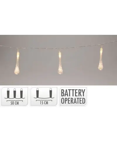 Łańcuch ŚWIETLNY LED KROPLE WODY