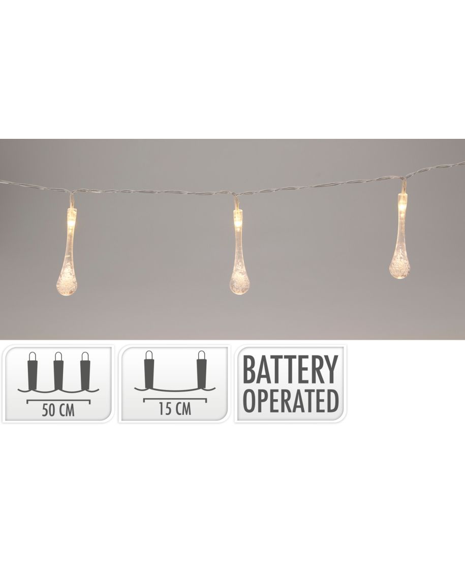 Łańcuch ŚWIETLNY LED KROPLE WODY