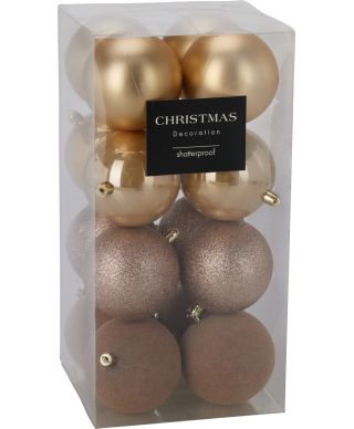 Komplet 16 bombek XMASBALL 8CM ZESTAW 16