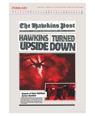 Stranger Things Deluxe - kalendarz A3 na 2026 rok