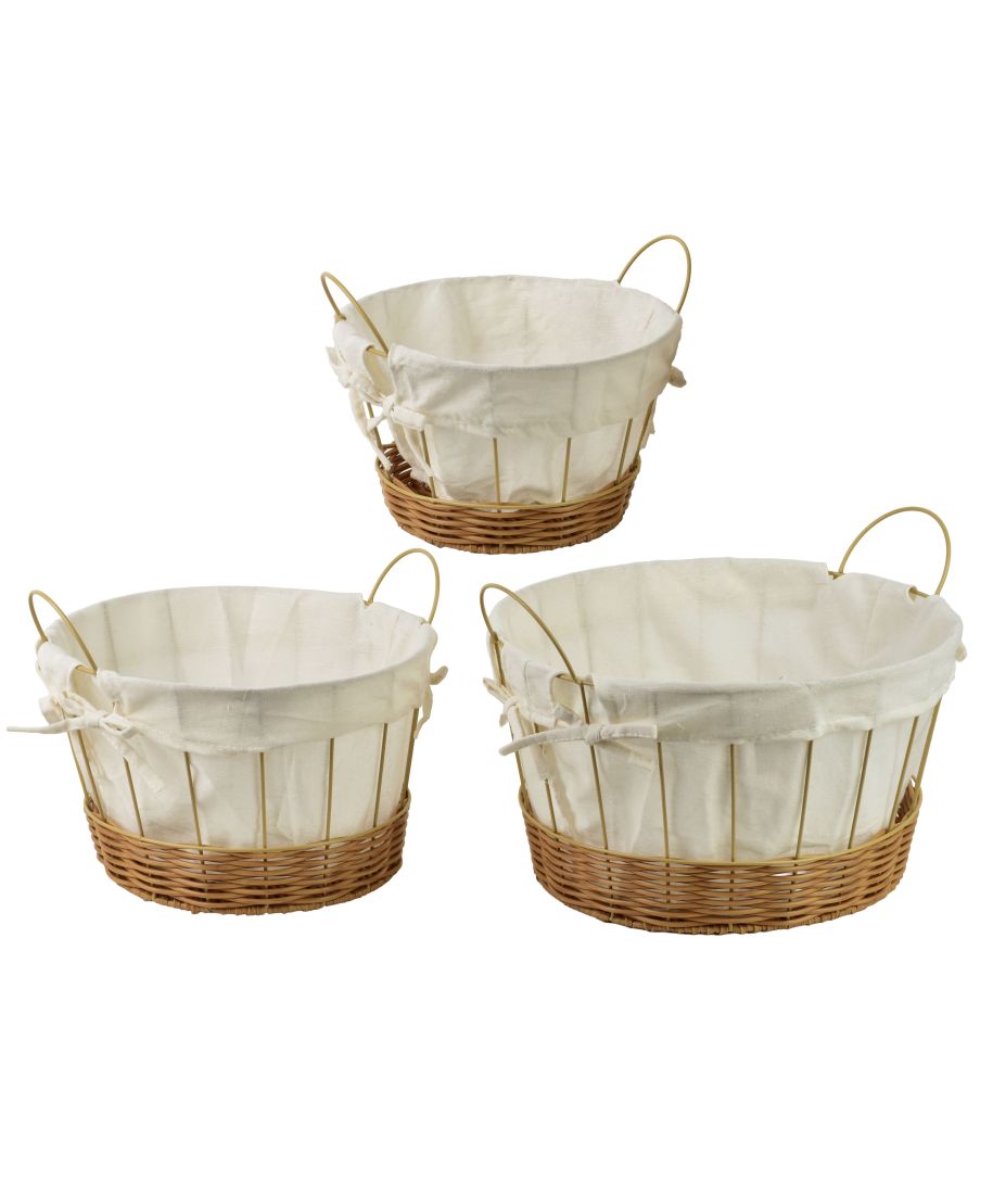 WILL Komplet 3 koszy z uchwytamiXL:35x35x20,5/26,5cm L:30x30x18/23cm M:25x25x15,5/20,5cm