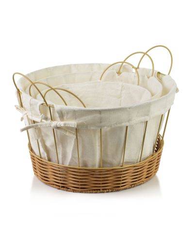 WILL Komplet 3 koszy z uchwytamiXL:35x35x20,5/26,5cm L:30x30x18/23cm M:25x25x15,5/20,5cm