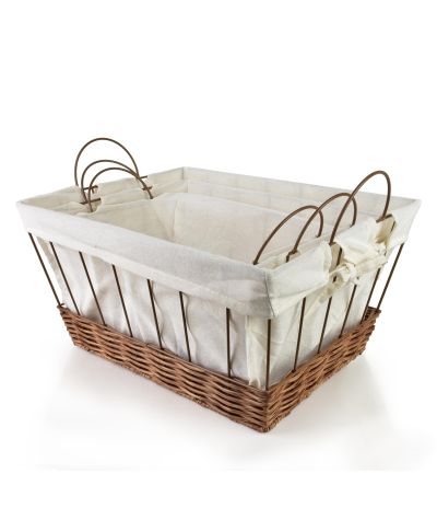 WILL Komplet 3 koszy prostokątnychXL40x30x20 cm,L35X25X18 cm,M30x20x16 cm