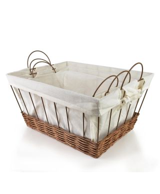 WILL Komplet 3 koszy prostokątnychXL40x30x20 cm,L35X25X18 cm,M30x20x16 cm