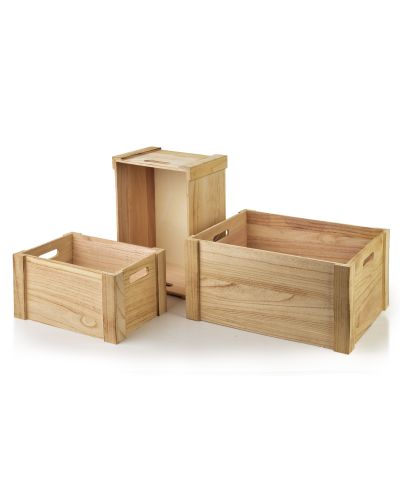 RINO Komplet 3 skrzynek drewnianych40x30x20 cm,35x25x18 cm,30x20x16 cm