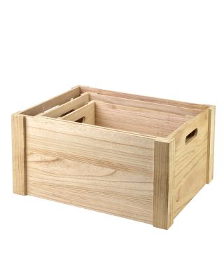 RINO Komplet 3 skrzynek drewnianych40x30x20 cm,35x25x18 cm,30x20x16 cm