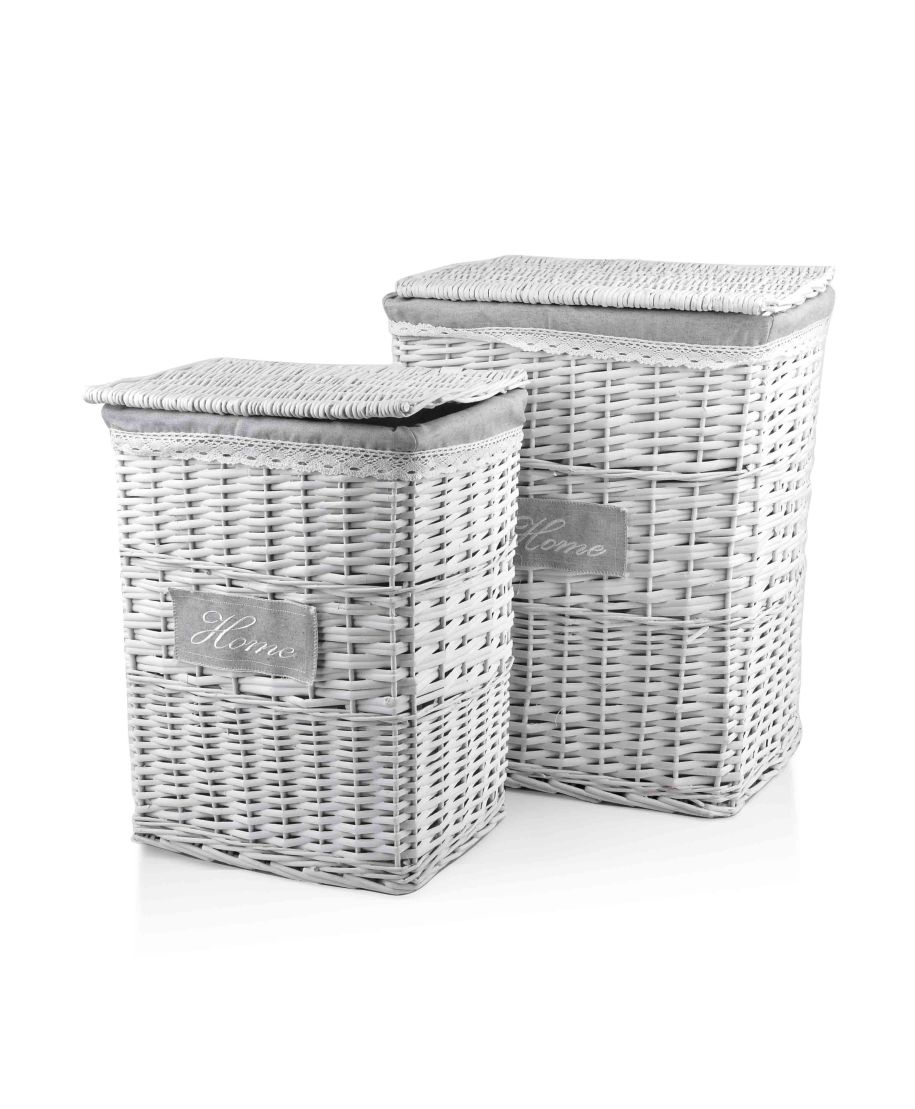 PINO Komplet 2 koszy na pranieL:38x28x47cm XL: 43x34x54CM