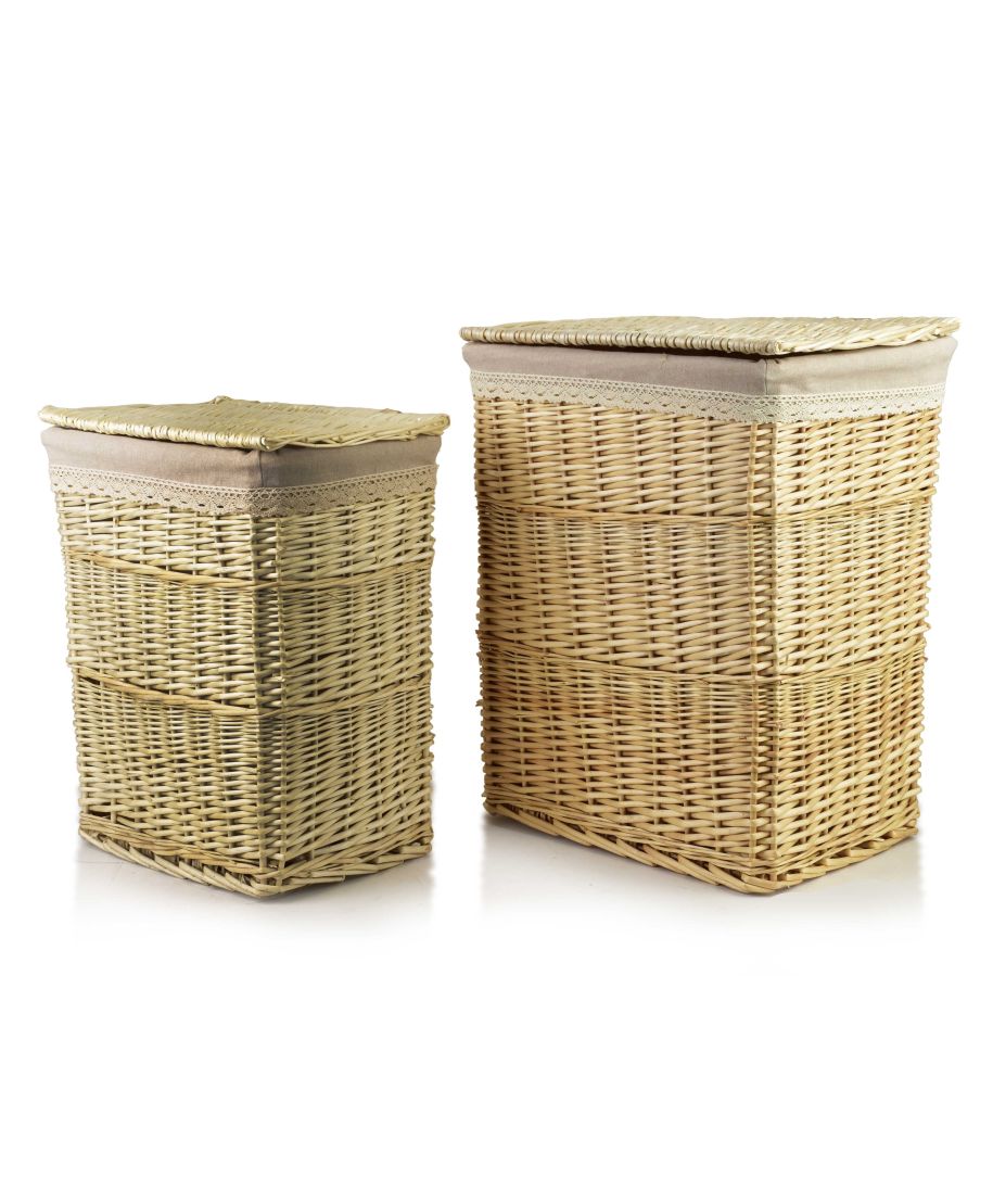 PINO Komplet 2 koszy na pranieL:38x28x47cm XL: 43x34x54CM