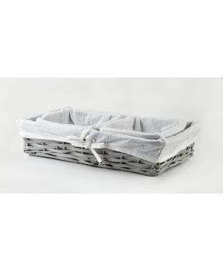 WILL Komplet 3 koszy M24x35x8cm Sx2:19x17cm