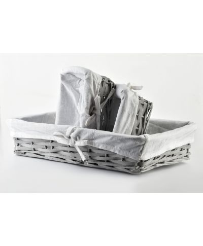 WILL Komplet 3 koszy M24x35x8cm Sx2:19x17cm