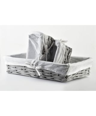 WILL Komplet 3 koszy M24x35x8cm Sx2:19x17cm