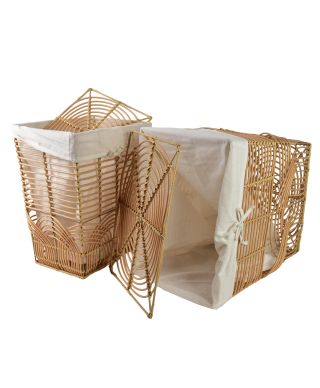 PINO Komplet 2 koszy na pranie ażur33x45x52cm/25x37x46cm