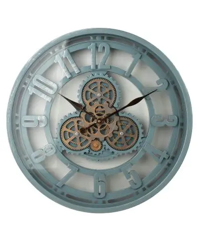 RAMSEY Zegar 50x50x6,5cm morski, ruchomy cichy mechanzim