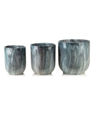 NEVA MARBLE Komplet 3 osłonek ceramicznych 28x28x29/23,5x23,5x26,5/19x19x24,5cm