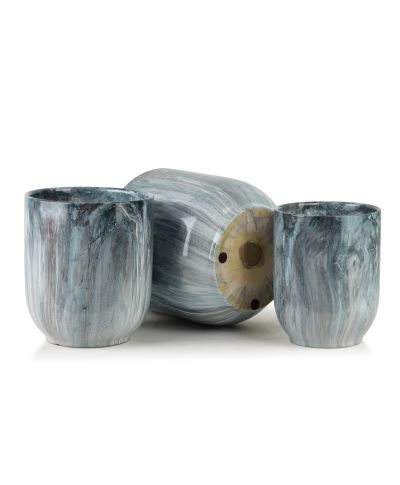 NEVA MARBLE Komplet 3 osłonek ceramicznych 28x28x29/23,5x23,5x26,5/19x19x24,5cm