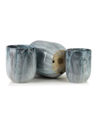 NEVA MARBLE Komplet 3 osłonek ceramicznych 28x28x29/23,5x23,5x26,5/19x19x24,5cm