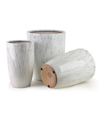 NEVA MARBLE Komplet 3 osłonek ceramicznych 37x37x45,5/30,5x30,5x42,5/24x24x40 cm