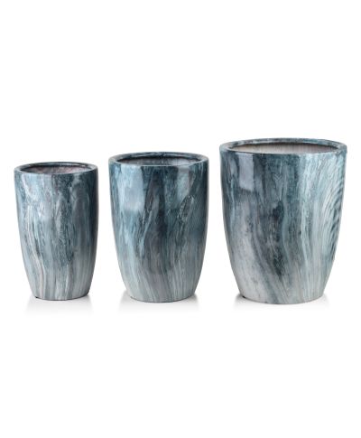 NEVA MARBLE Komplet 3 osłonek ceramicznych 37x37x45,5/30,5x30,5x42,5/24x24x40 cm