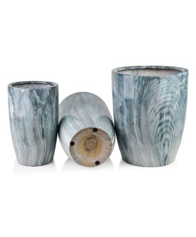 NEVA MARBLE Komplet 3 osłonek ceramicznych 37x37x45,5/30,5x30,5x42,5/24x24x40 cm