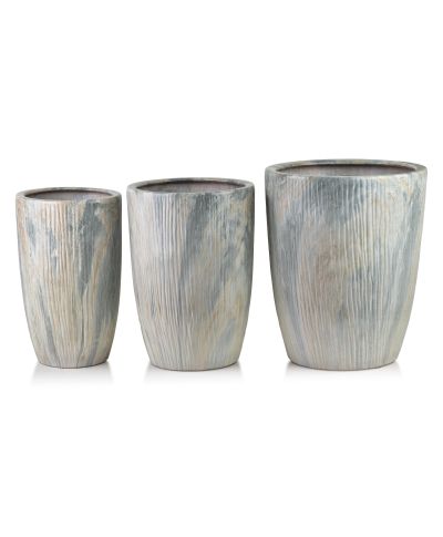 NEVA MARBLE Komplet 3 osłonek ceramicznych 37x37x47/30x30x43/24x24x40cm