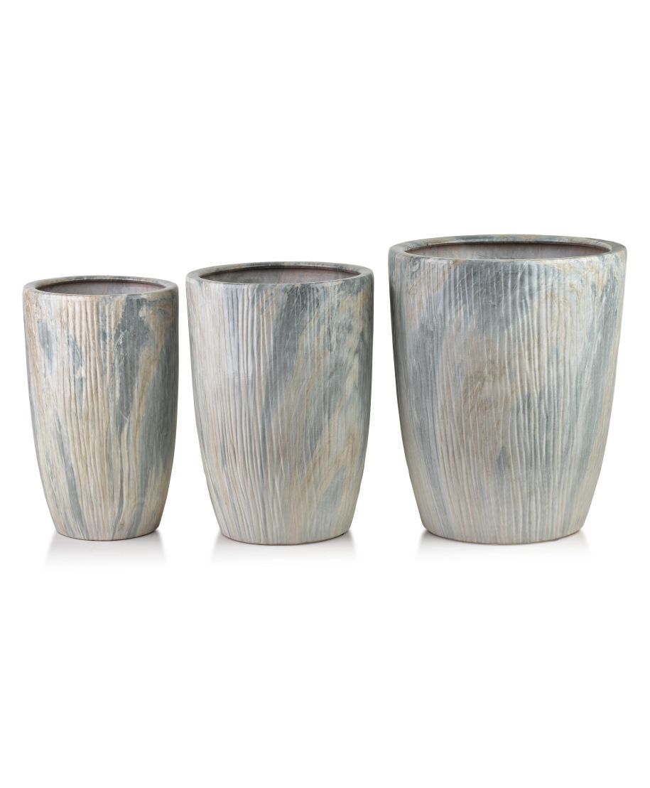 NEVA MARBLE Komplet 3 osłonek ceramicznych 37x37x47/30x30x43/24x24x40cm